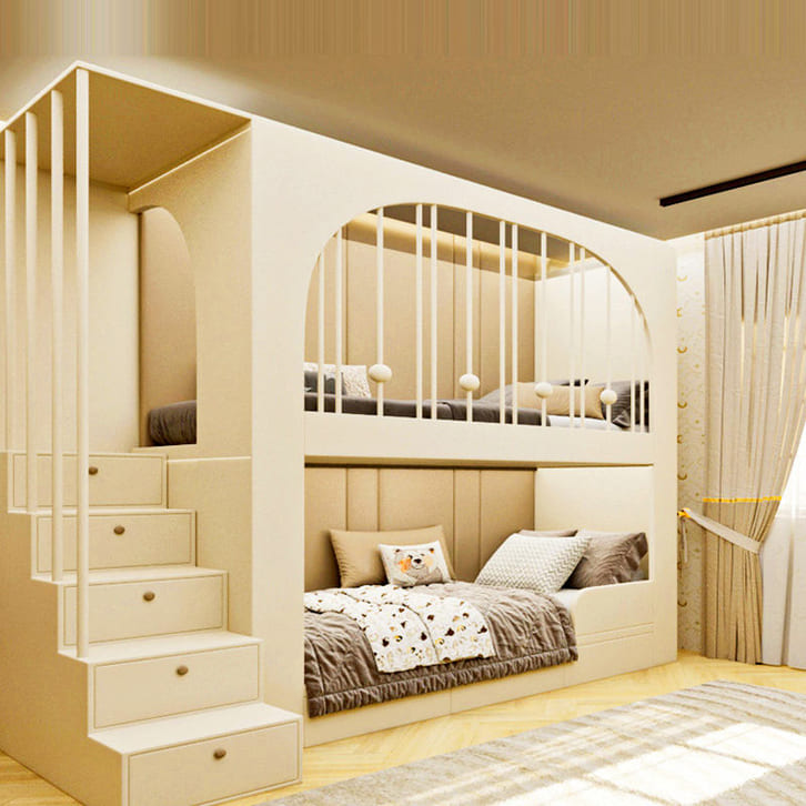 Top 20+ mẫu giường ngủ hiện đại đẹp, sang trọng, xu hướng 2026 5 giuong ngu hien dai 2 tang