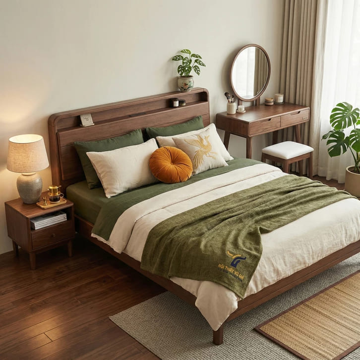 Top 20+ mẫu giường ngủ hiện đại đẹp, sang trọng, xu hướng 2026 7 giuong ngu hien dai go tu nhien