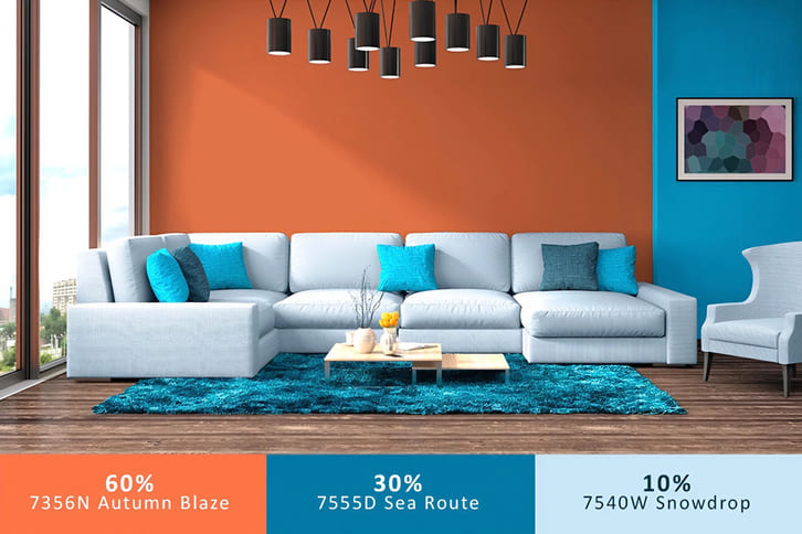 Quy tắc 60-30-10 là gì? Công thức phối màu kinh điển trong nội thất 2 quy tac 60 30 10 trong thiet ke la gi