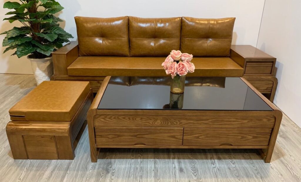 20+ Mẫu sofa phòng khách đẹp, sang trọng, hiện đại, đầy đủ mọi kích thước 9 sofa phong khach go tu nhien