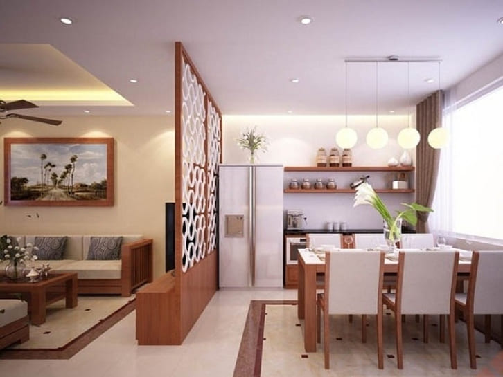 Top 20+ mẫu vách ngăn phòng khách hiện đại, đẹp, sang trọng 10 vach ngan phong khach va bep
